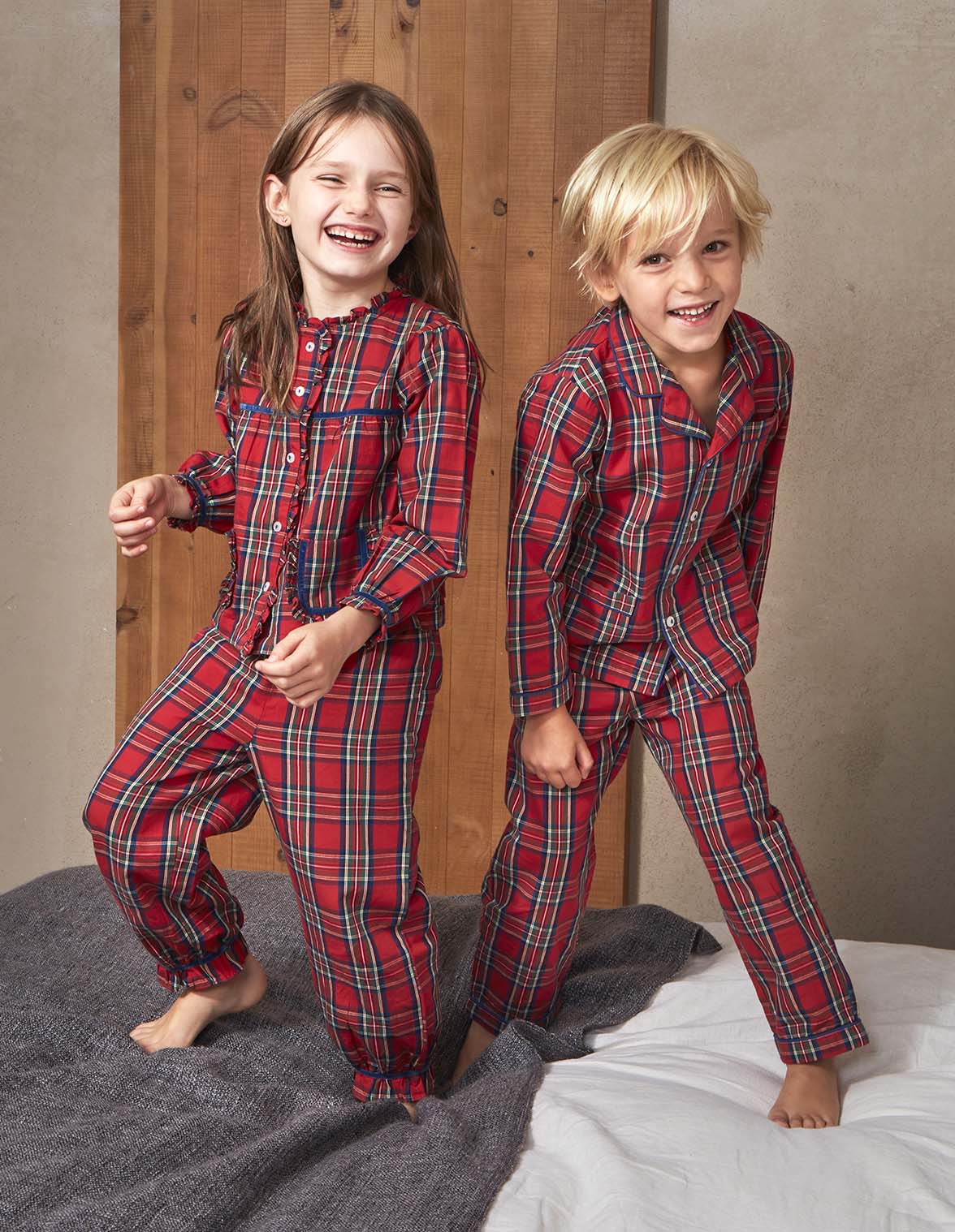 Gocco Pijama Largo Cuadros Pigiama Lungo Quadri Bambini e Ragazzi