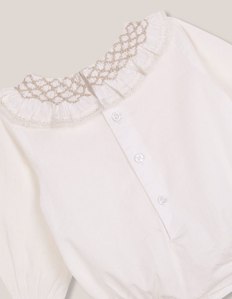 Camisa Body Con Cuello Smock
