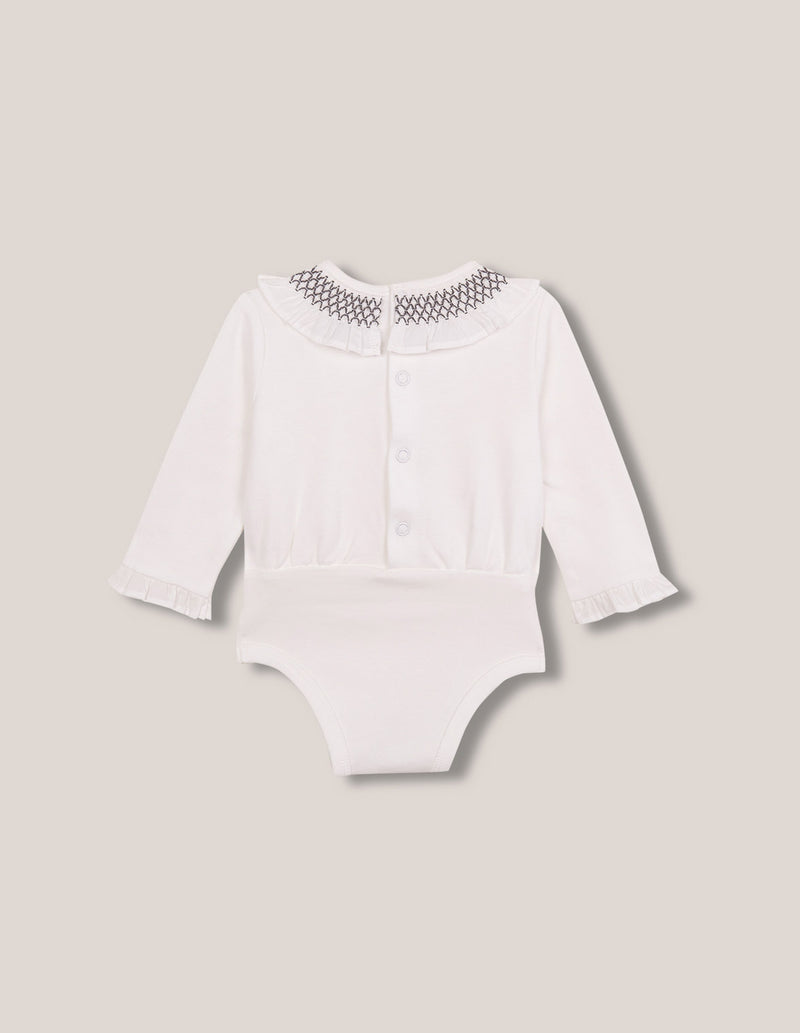 Body manga larga cuello smock