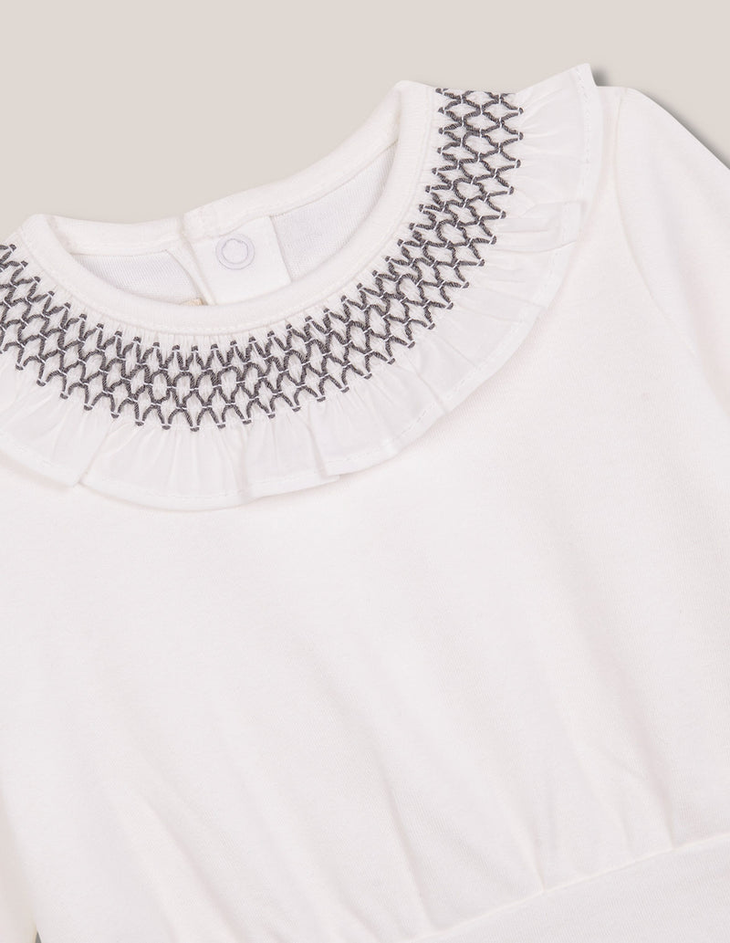 Body manga larga cuello smock