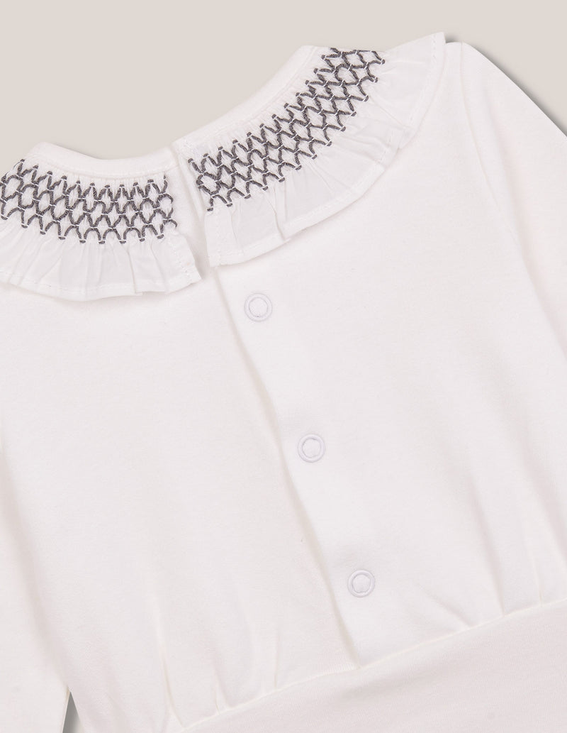 Body manga larga cuello smock