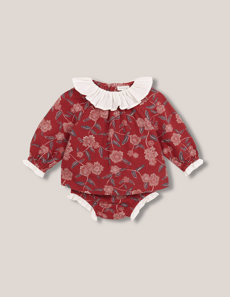 Vestido estampado con volante