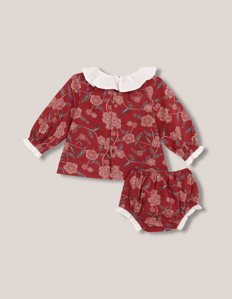 Vestido estampado con volante
