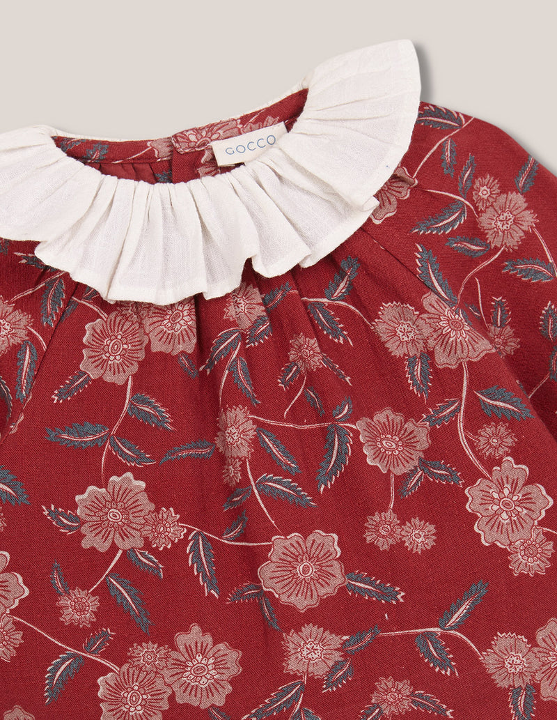 Vestido estampado con volante