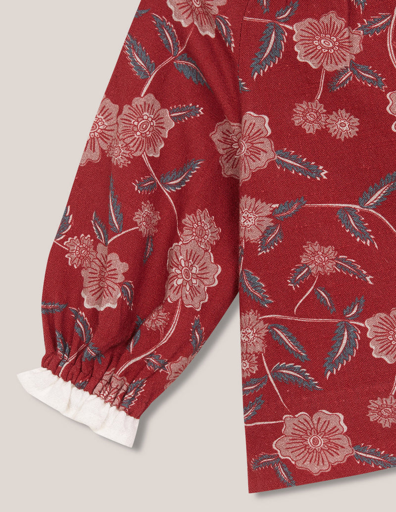 Vestido estampado con volante