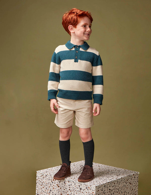 Suéter polo de rayas