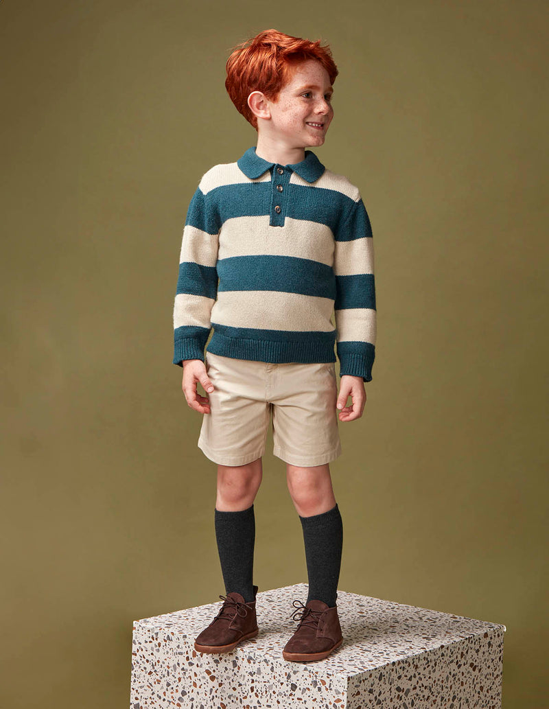 Suéter polo de rayas