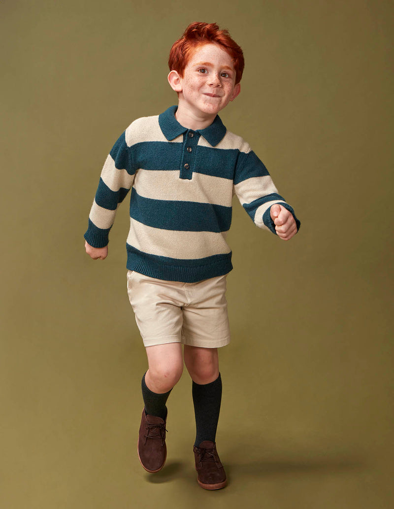 Suéter polo de rayas
