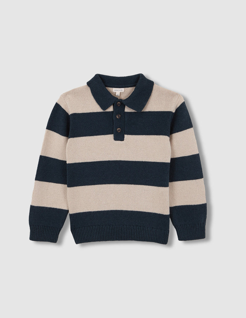Suéter polo de rayas