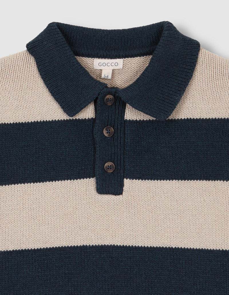 Suéter polo de rayas