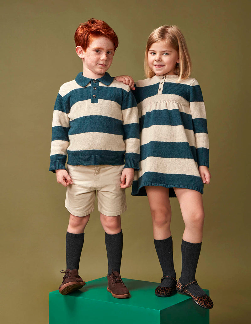 Suéter polo de rayas