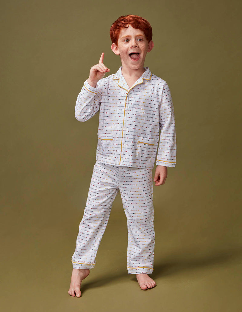 Pijama estampado con vivo a contraste