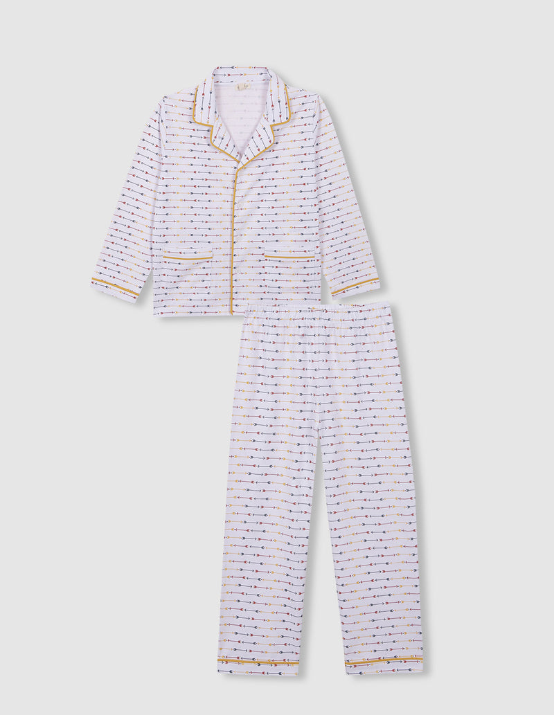 Pijama estampado con vivo a contraste