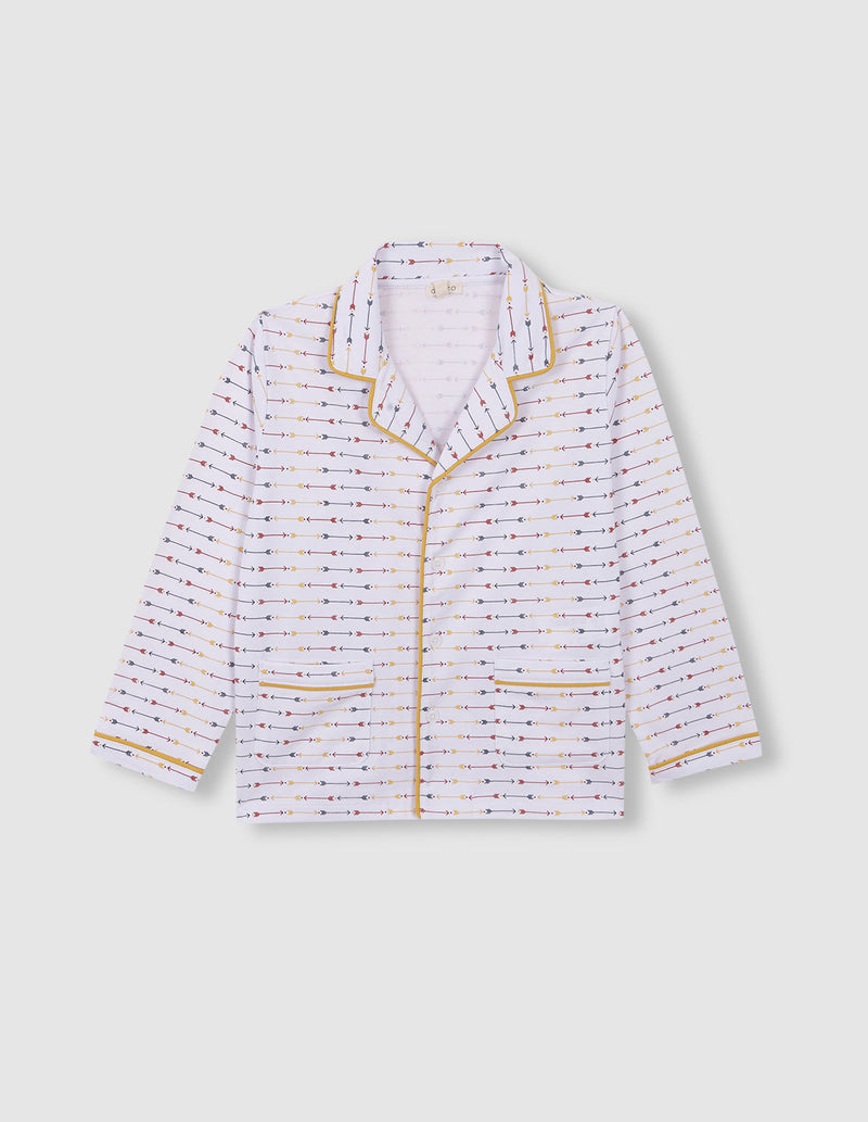 Pijama estampado con vivo a contraste