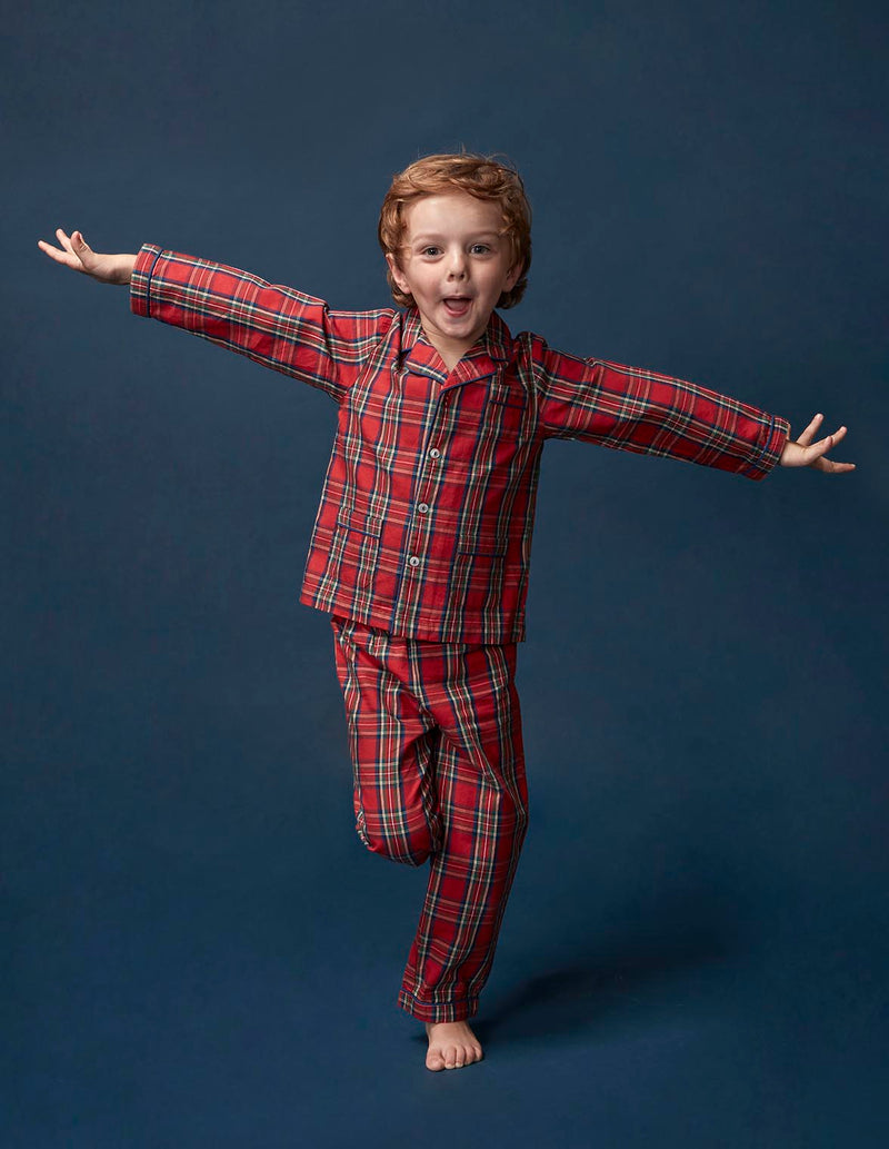 Pijama Navidad De Cuadro Tartan  Con Viv