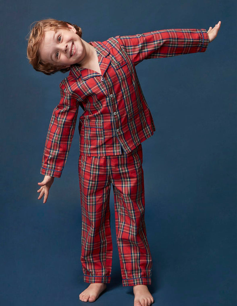 Pijama Navidad De Cuadro Tartan  Con Viv