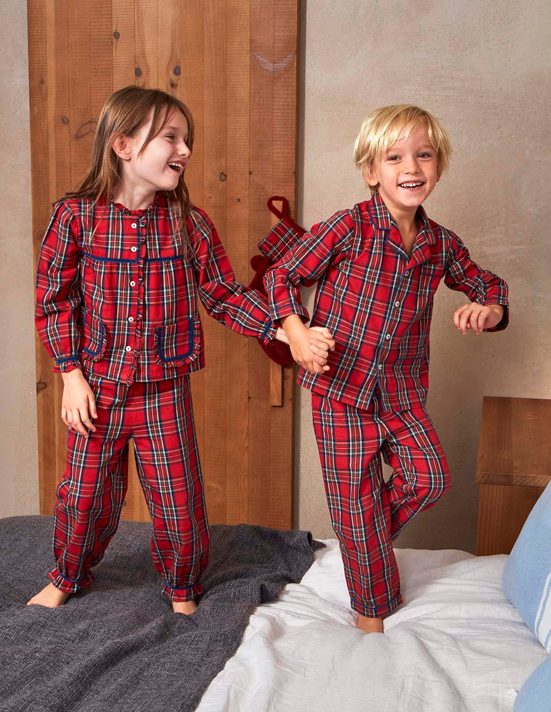 Pijama Navidad De Cuadro Tartan  Con Viv