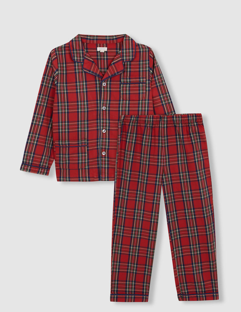 Pijama Navidad De Cuadro Tartan  Con Viv