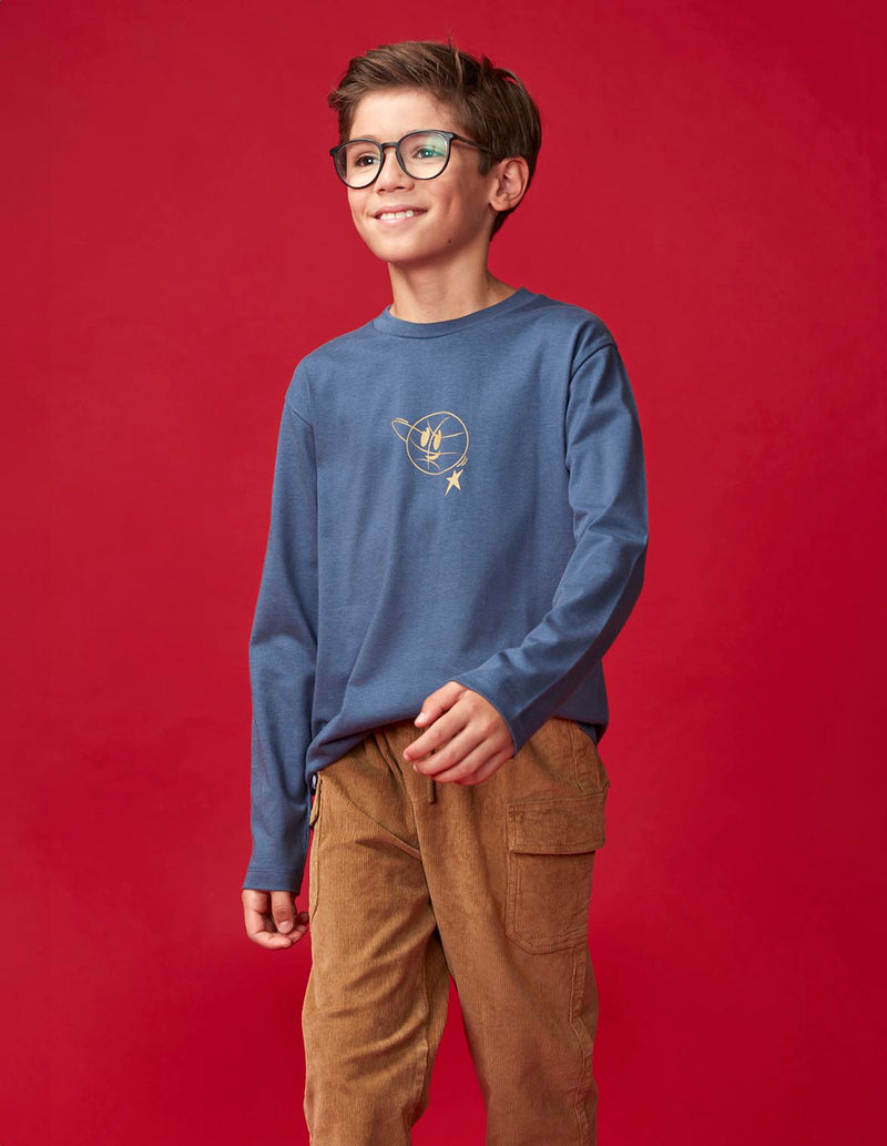 Playera estampada manga larga