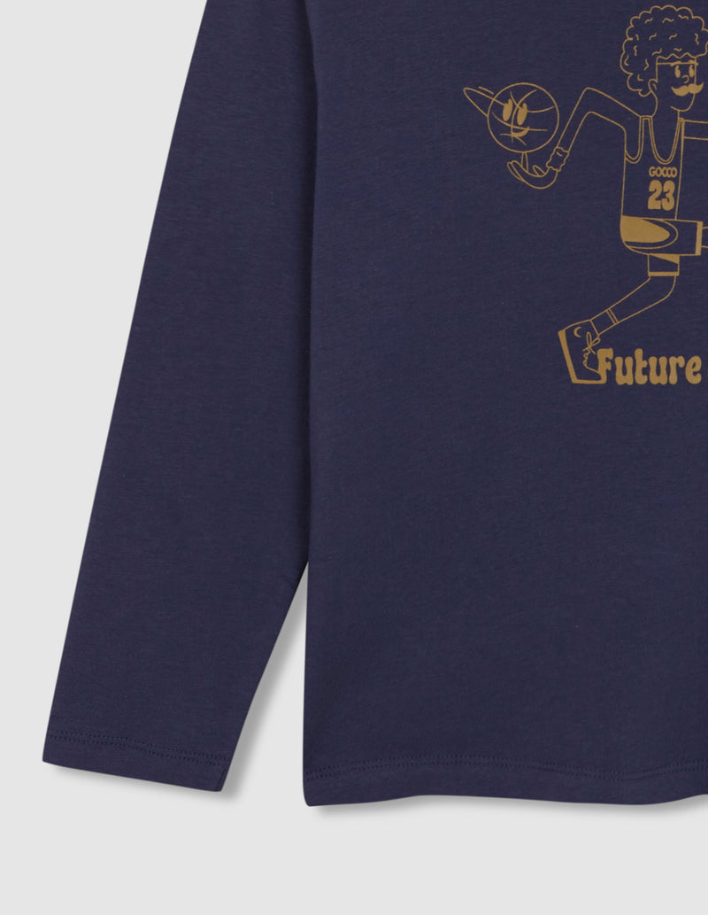 Playera estampada manga larga