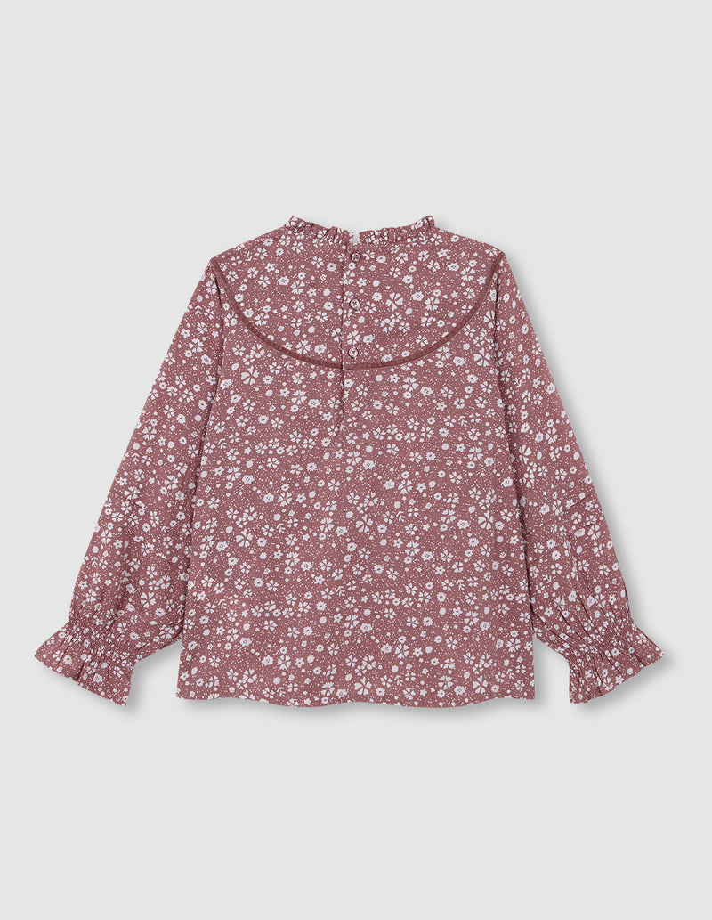 Blusa manga larga estampado bicolor