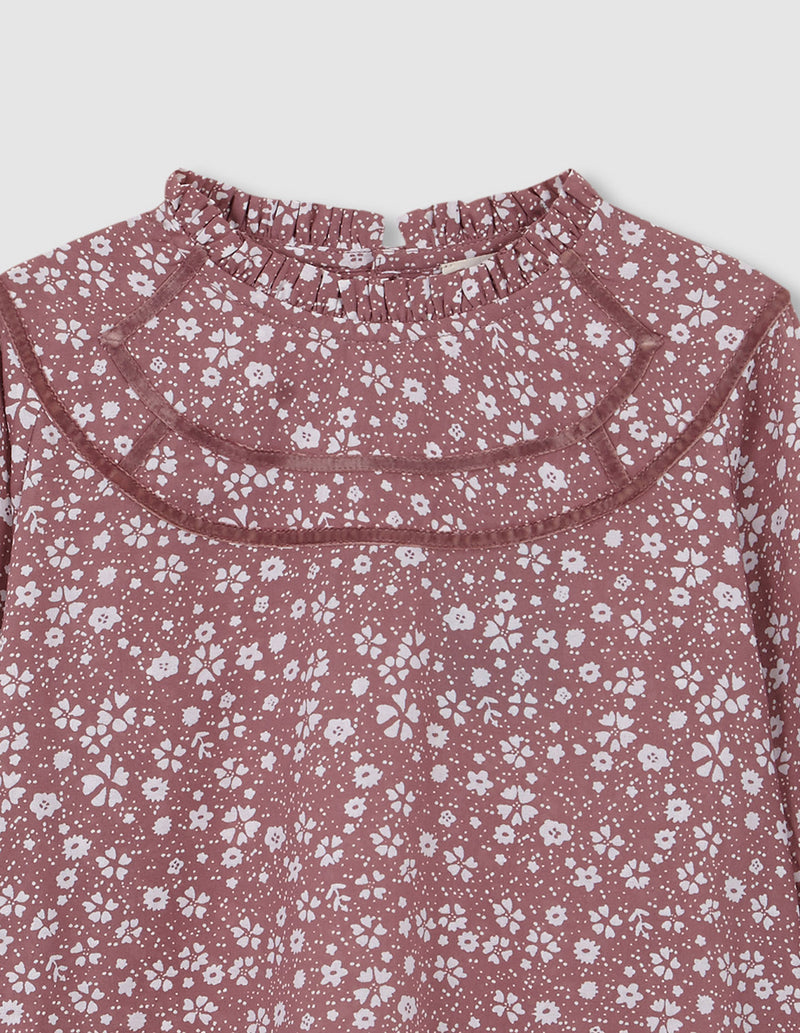 Blusa manga larga estampado bicolor