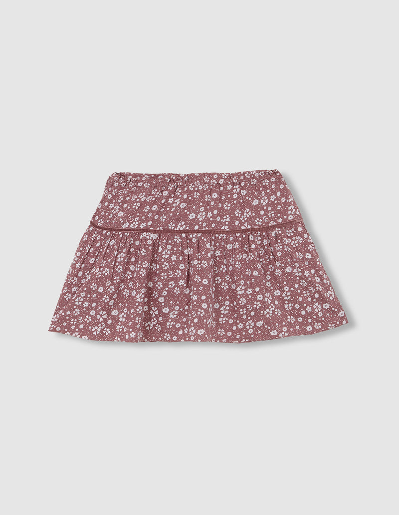 Falda estampada con volante