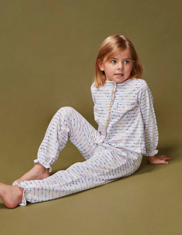 Pijama estampado con vivo a contraste