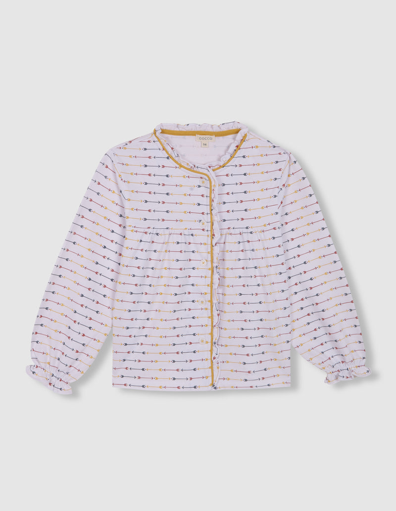 Pijama estampado con vivo a contraste