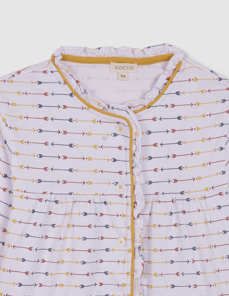 Pijama estampado con vivo a contraste