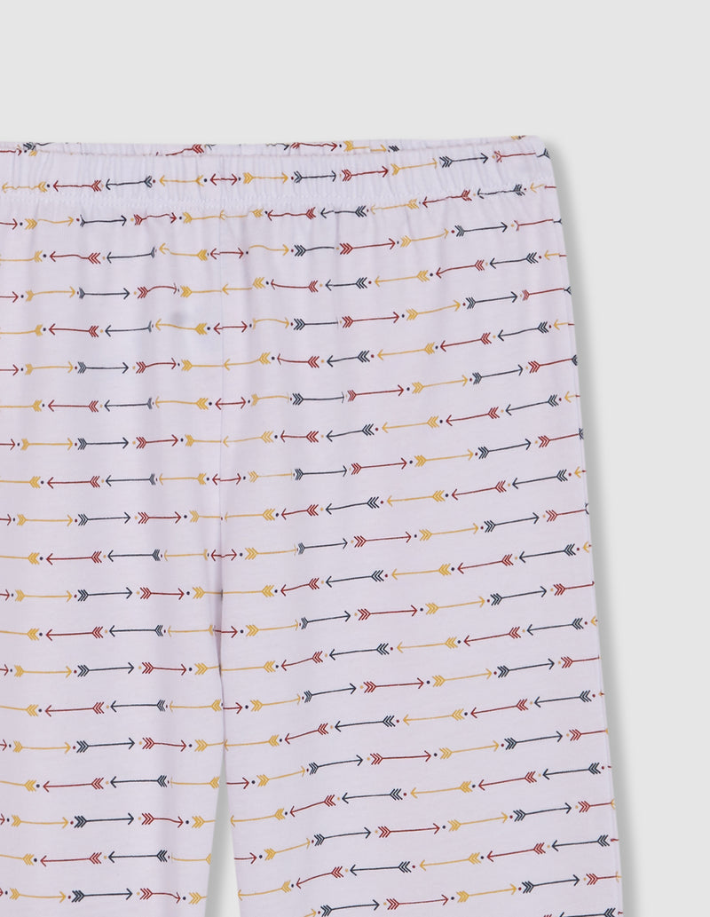 Pijama estampado con vivo a contraste