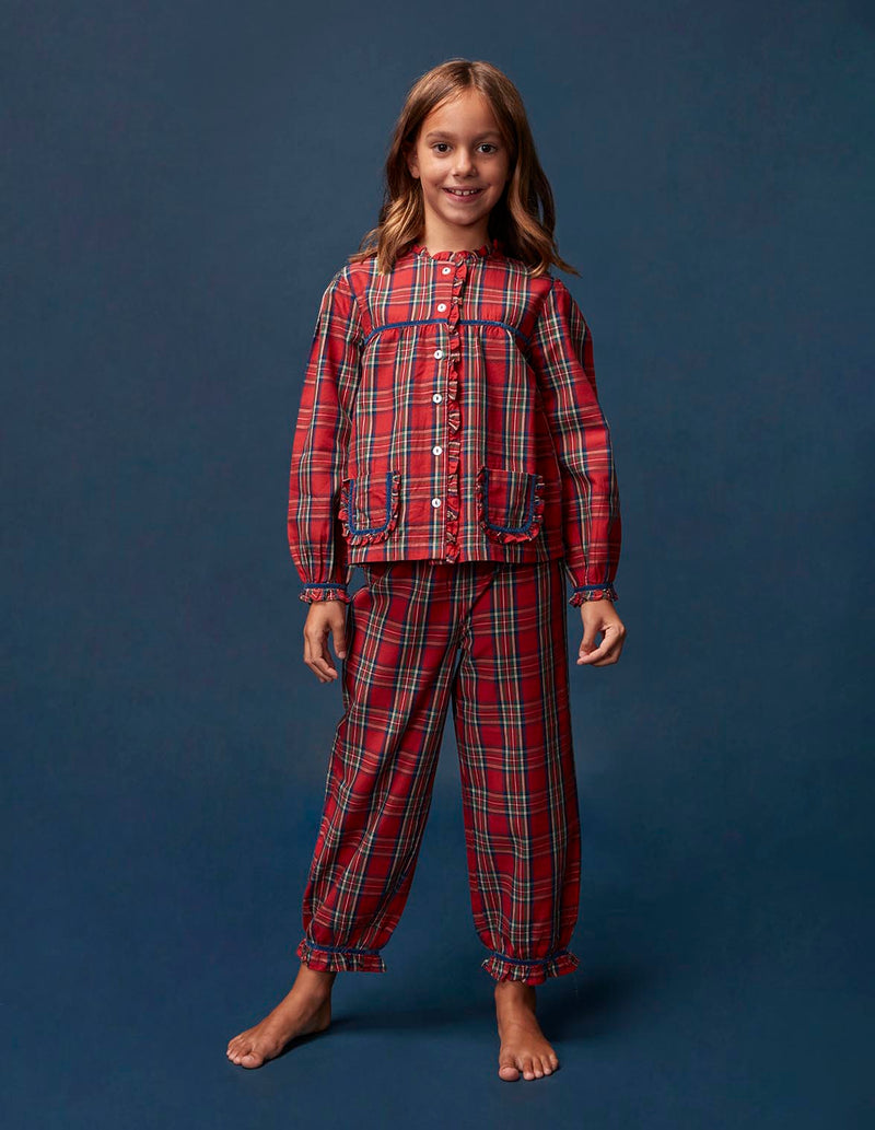 Pijama Navidad De Cuadro Tartan  Con Viv