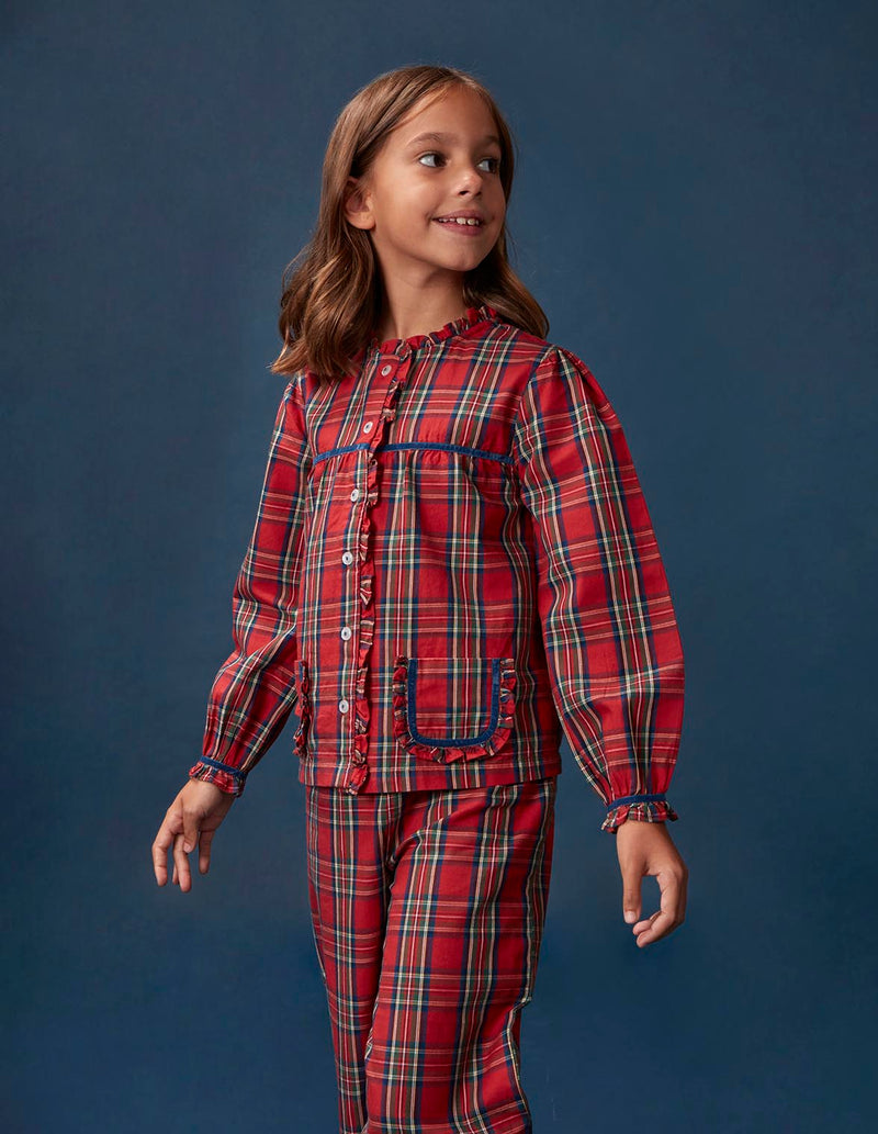 Pijama Navidad De Cuadro Tartan  Con Viv