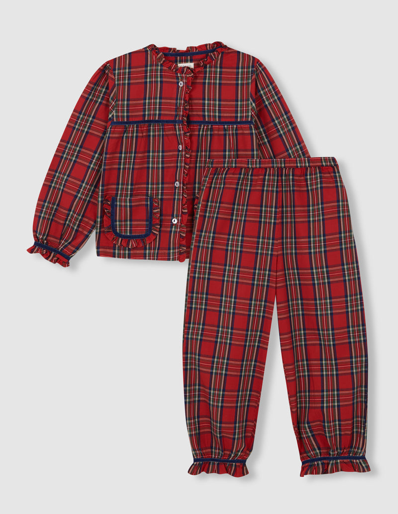Pijama Navidad De Cuadro Tartan  Con Viv