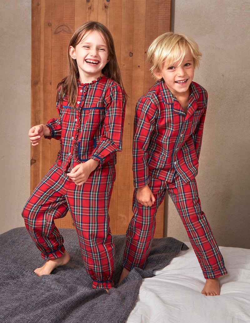 Pijama Navidad De Cuadro Tartan  Con Viv