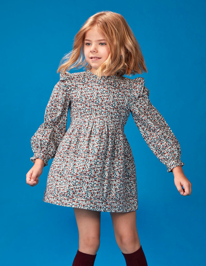 Vestido estampado de flores con volantes