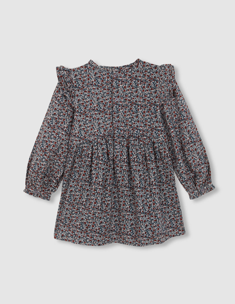 Vestido estampado de flores con volantes