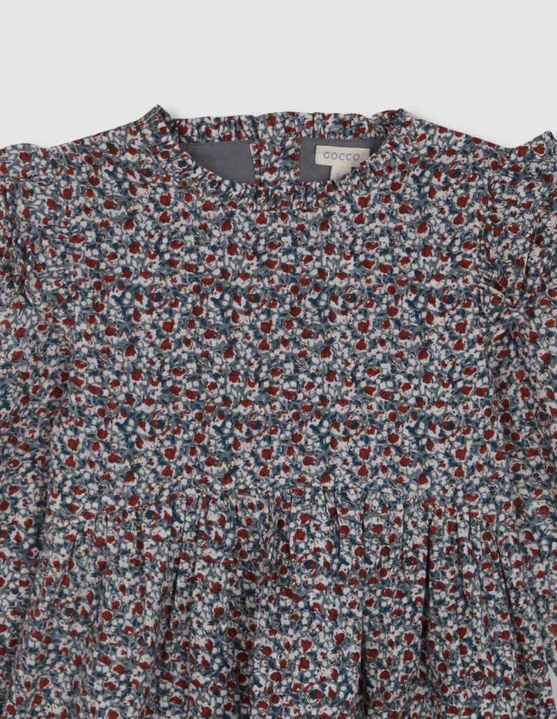 Vestido estampado de flores con volantes