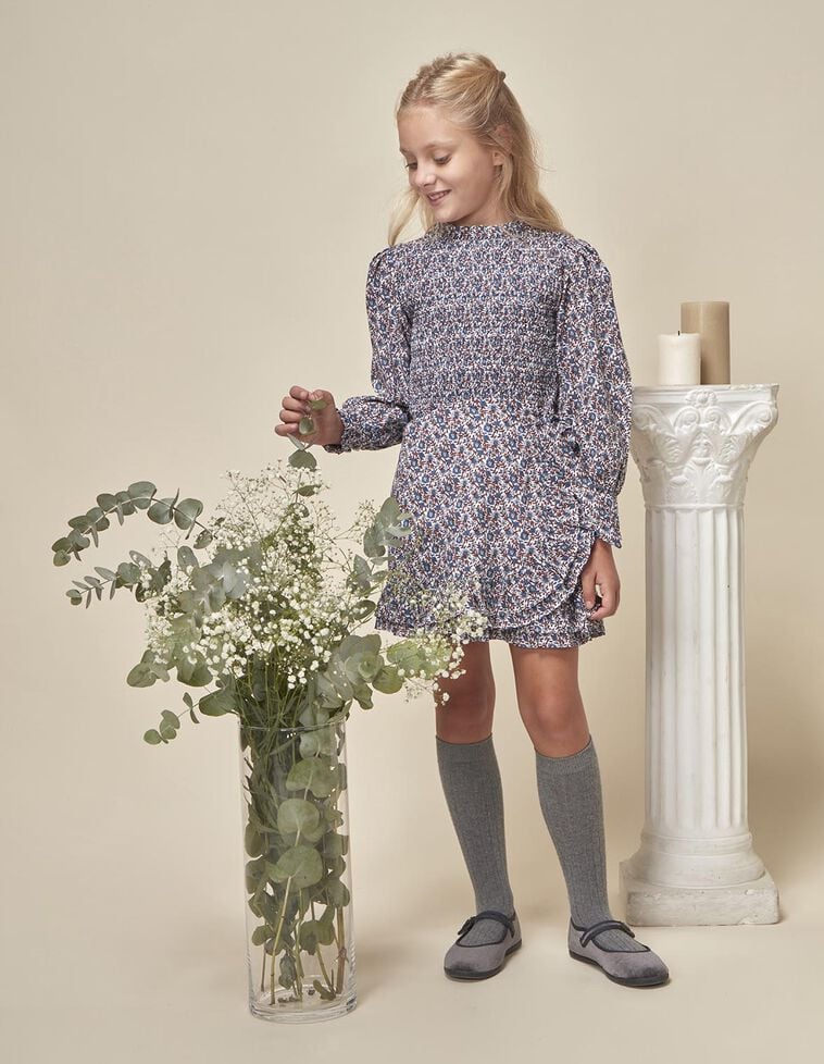 Vestido estampado con openwork