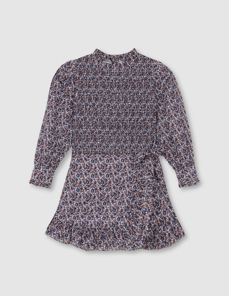 Vestido estampado con openwork