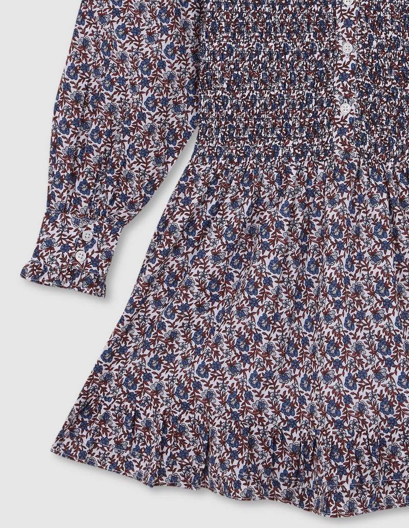 Vestido estampado con openwork