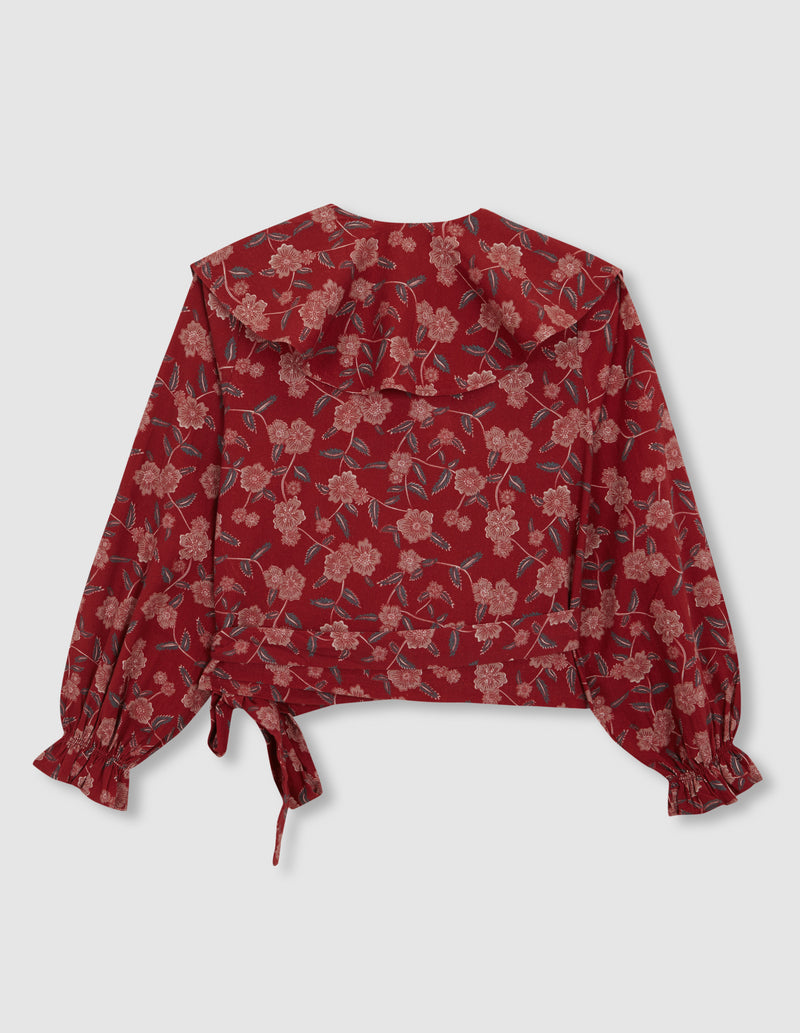 Blusa cruzada de flores