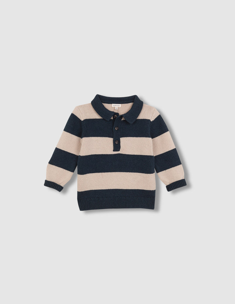 Suéter polo de rayas