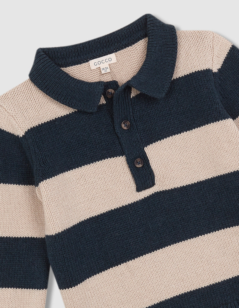 Suéter polo de rayas