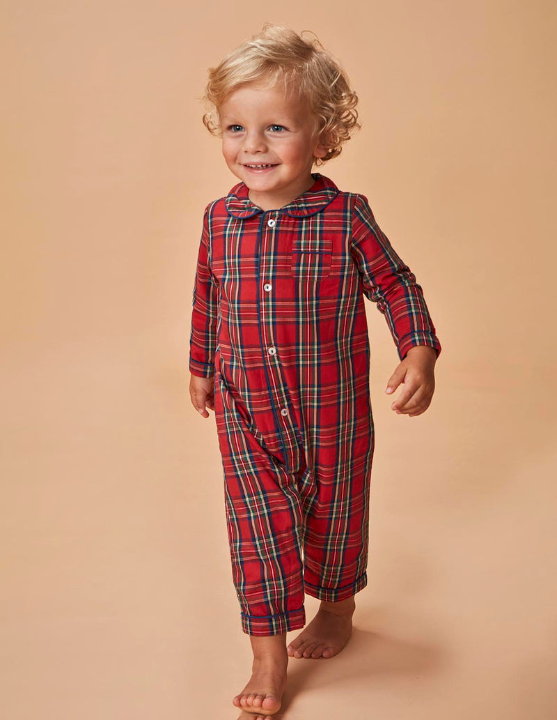 Pijama Navidad De Cuadro Tartan  Con Viv