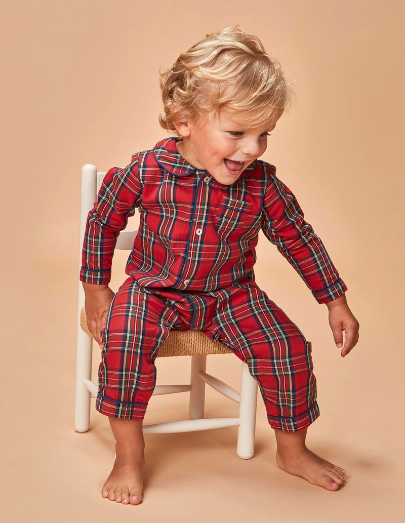 Pijama Navidad De Cuadro Tartan  Con Viv
