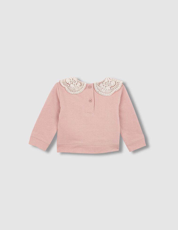 Sudadera cuello crochet lila