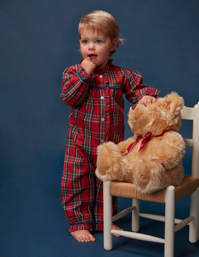 Pijama Navidad De Cuadro Tartan  Con Viv