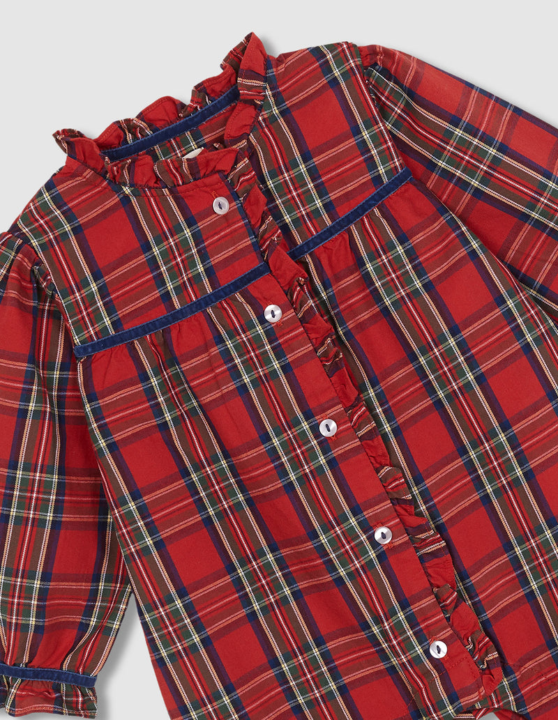 Pijama Navidad De Cuadro Tartan  Con Viv