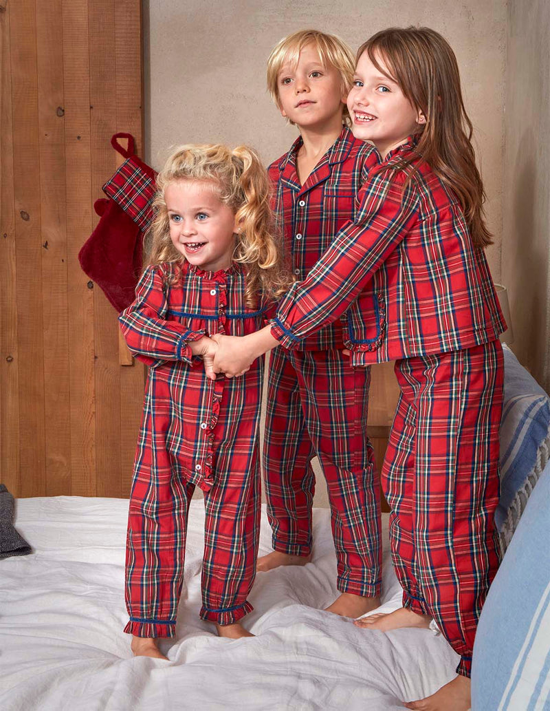 Pijama Navidad De Cuadro Tartan  Con Viv